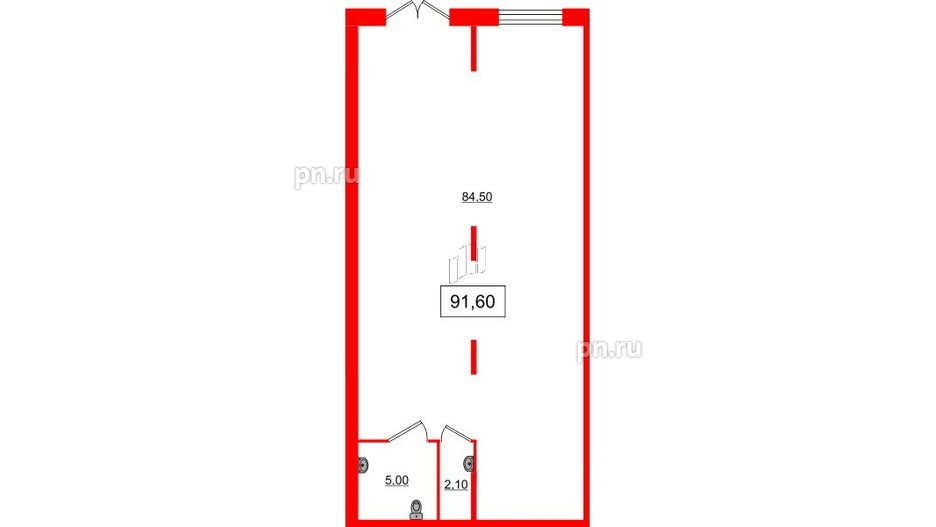 Помещение в ЖК NEWПИТЕР, 91.6 м², 1 этаж