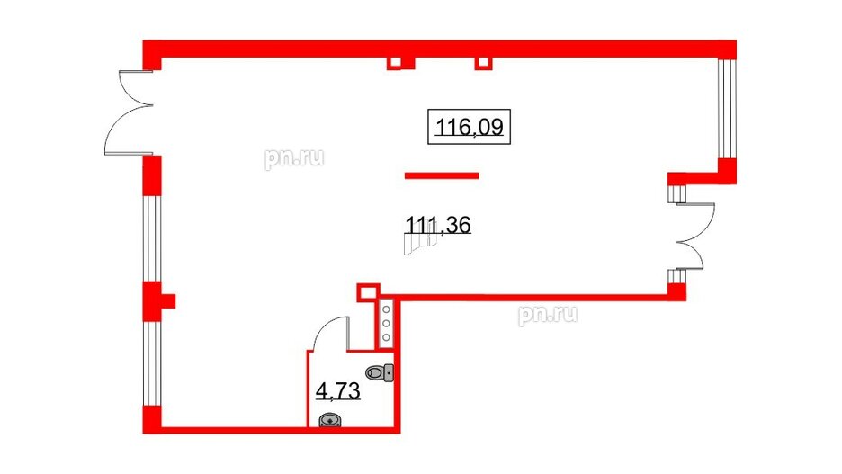 Помещение в ЖК Glorax Premium Василеостровский, 116.09 м², 1 этаж