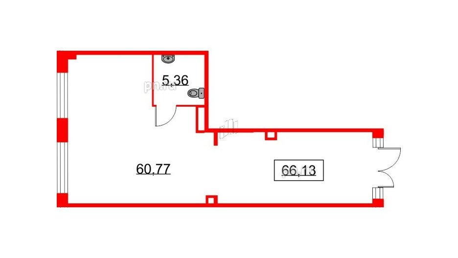 Помещение в ЖК Glorax Premium Василеостровский, 66.13 м², 1 этаж