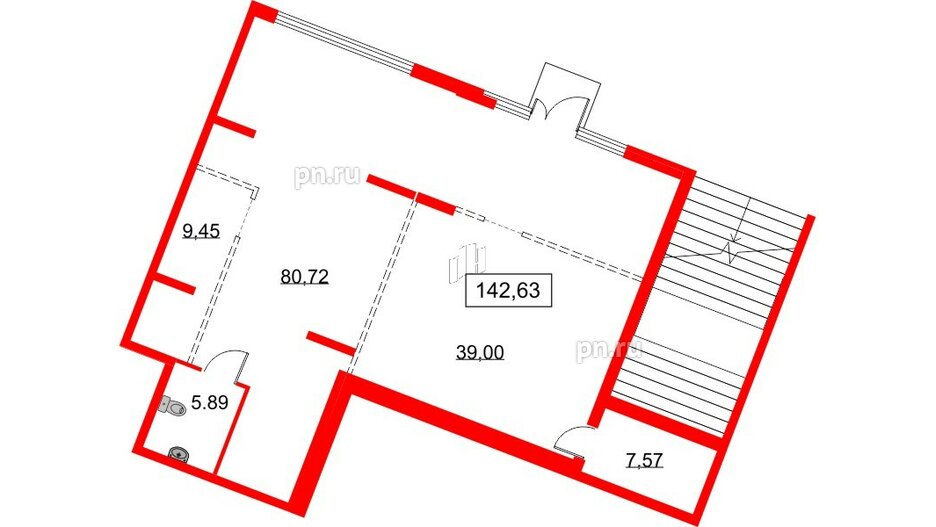 Помещение в ЖК Glorax Балтийская, 142.63 м², 1 этаж