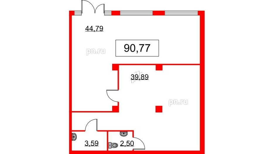 Помещение в ЖК Glorax Заневский, 80.4 м², 1 этаж