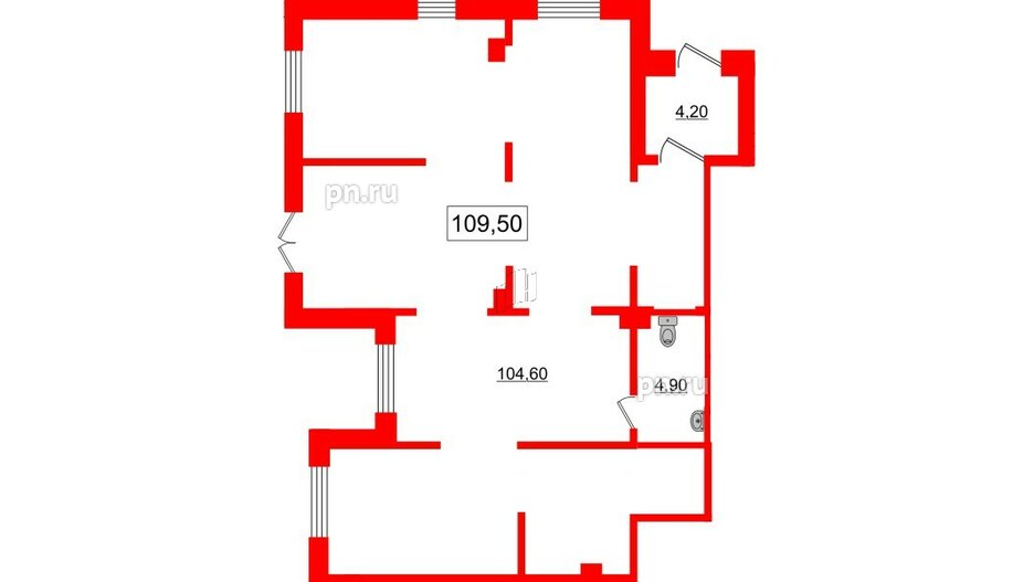 Помещение в ЖК Цивилизация, 108.1 м², 1 этаж