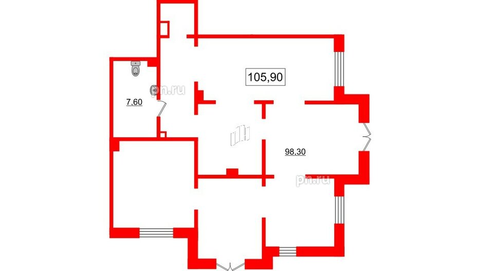 Помещение в ЖК Цивилизация, 102.3 м², 1 этаж