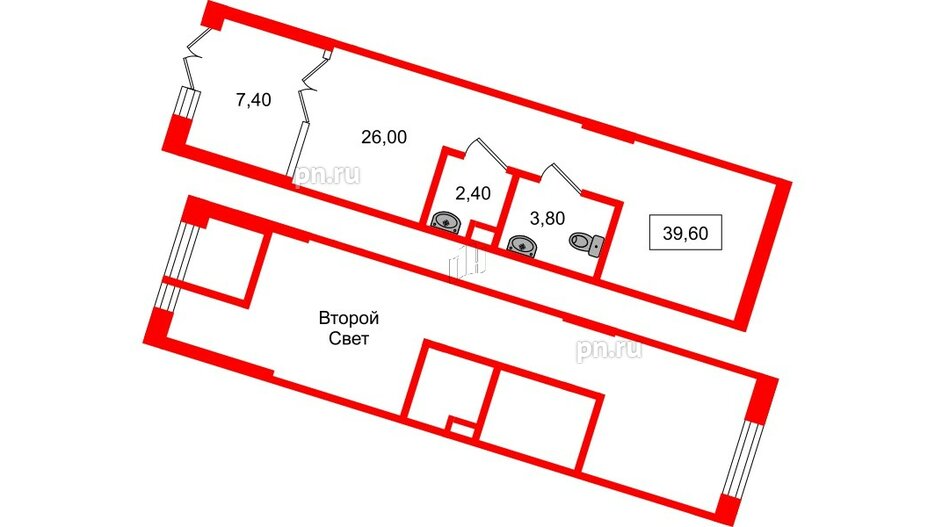 Помещение в ЖК Lotos Club, 39.6 м², 1 этаж