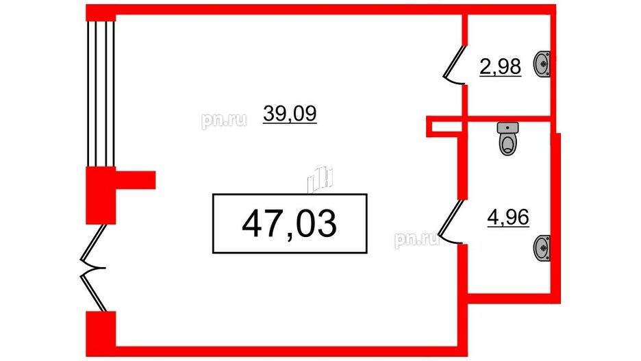 Помещение в ЖК Сенат, 47.03 м², 1 этаж