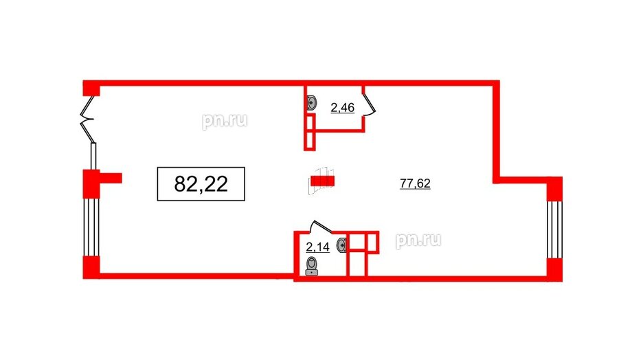 Помещение в ЖК Сенат, 82.22 м², 1 этаж