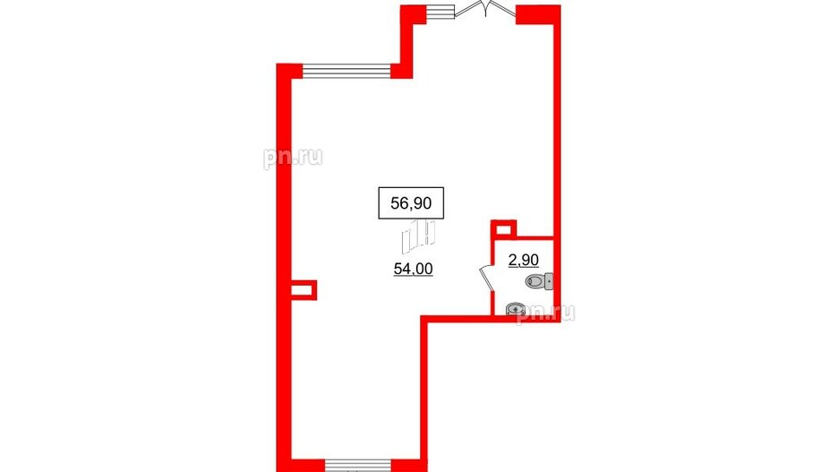 Аренда помещения в ЖК Солнечный город. Резиденции, 56.9 м², 1 этаж