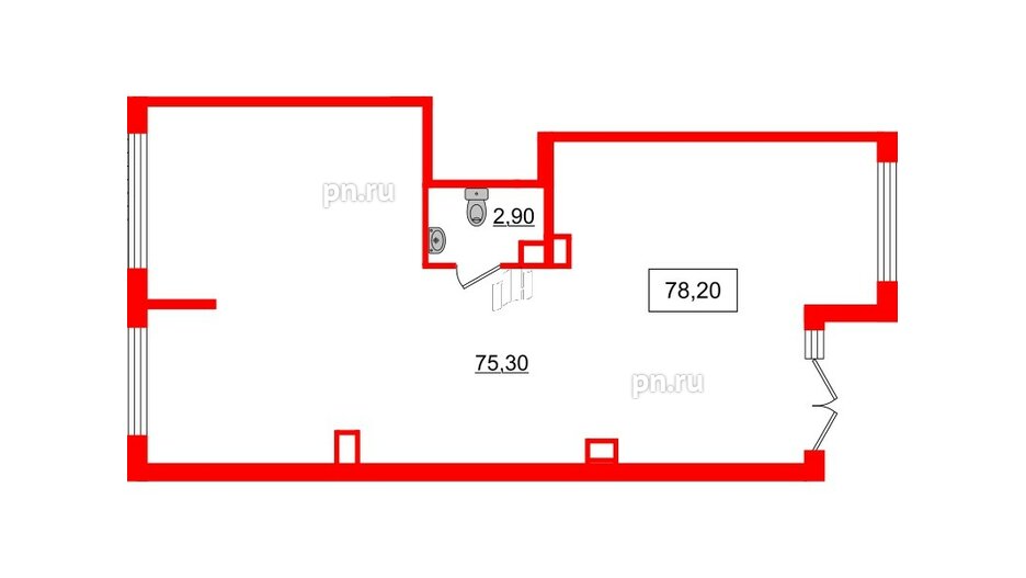 Помещение в ЖК Солнечный город. Резиденции, 78.2 м², 1 этаж