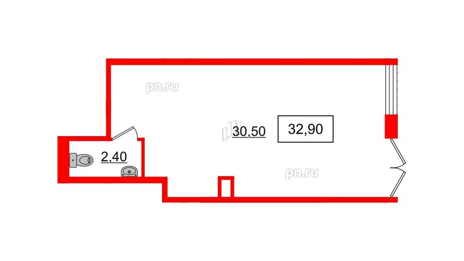 Аренда помещения в ЖК Солнечный город. Резиденции, 32.9 м², 1 этаж