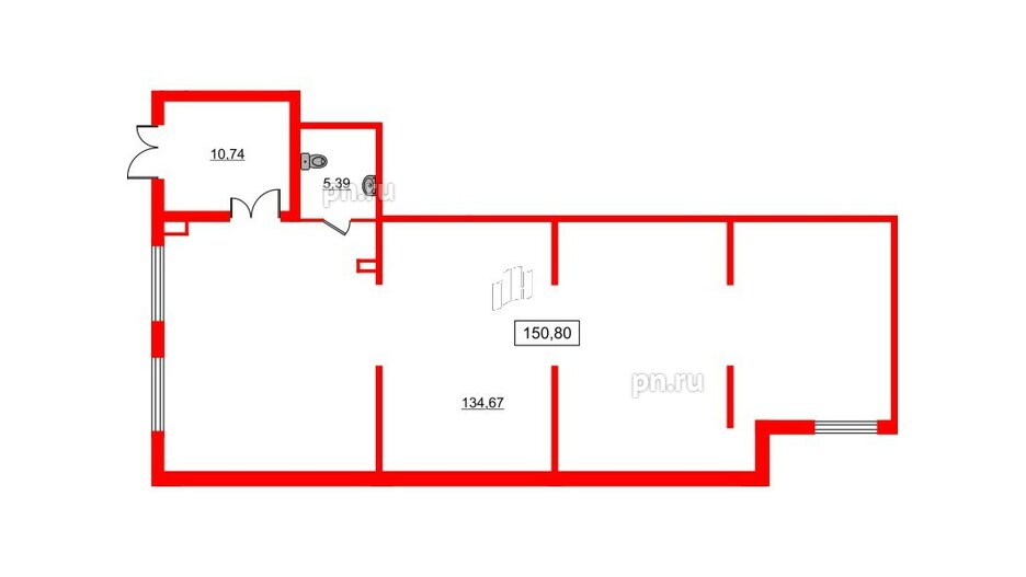 Помещение в ЖК ЦДС Parkolovo, 150.8 м², 1 этаж