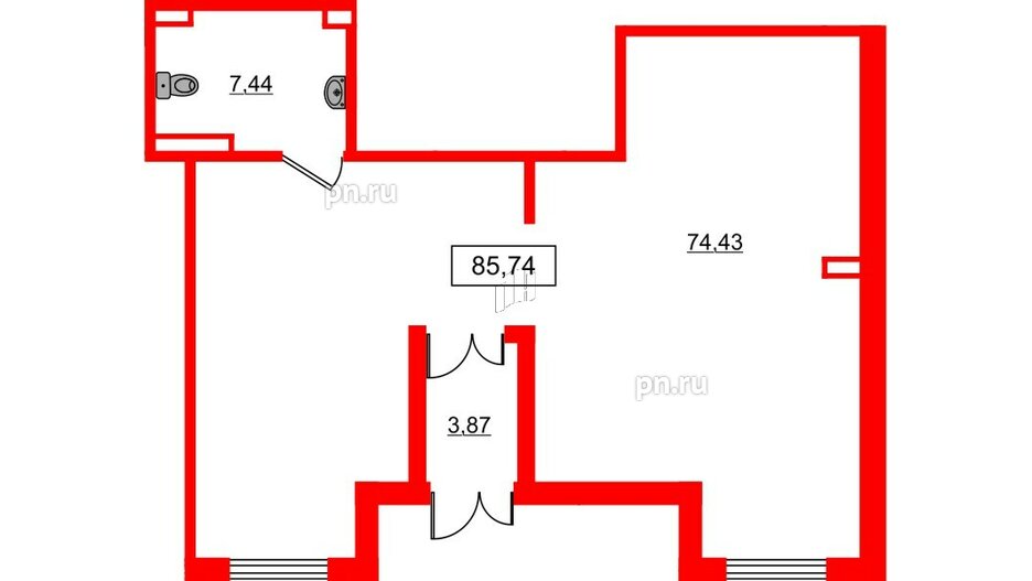 Помещение в ЖК ЦДС Parkolovo, 85.74 м², 1 этаж