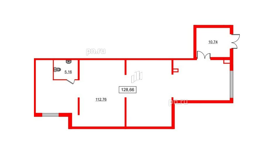 Помещение в ЖК ЦДС Parkolovo, 128.66 м², 1 этаж