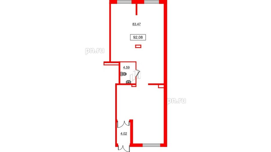 Помещение в ЖК ЦДС Parkolovo, 92.08 м², 1 этаж