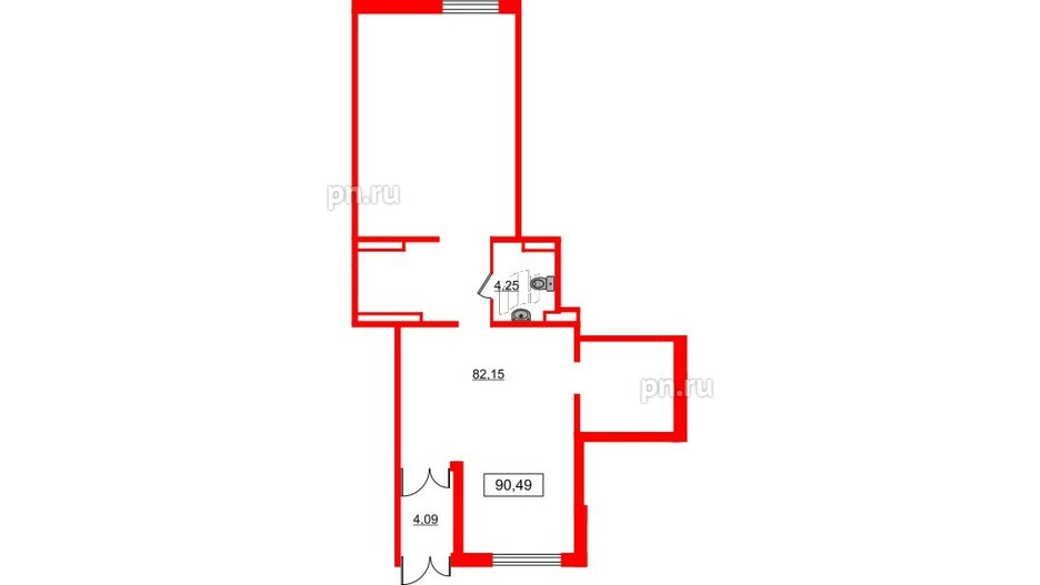 Помещение в ЖК ЦДС Parkolovo, 90.49 м², 1 этаж