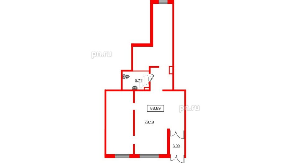 Помещение в ЖК ЦДС Parkolovo, 88.89 м², 1 этаж