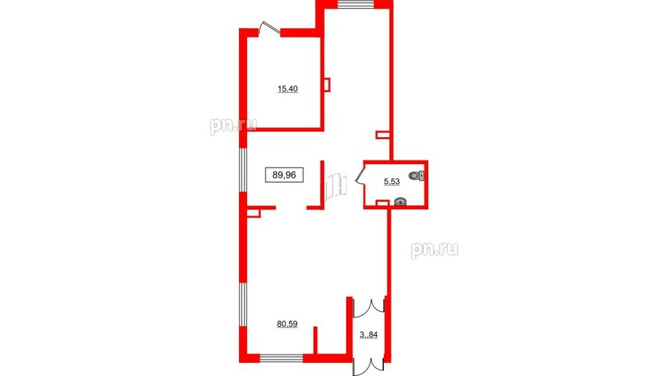 Помещение в ЖК ЦДС Parkolovo, 89.96 м², 1 этаж