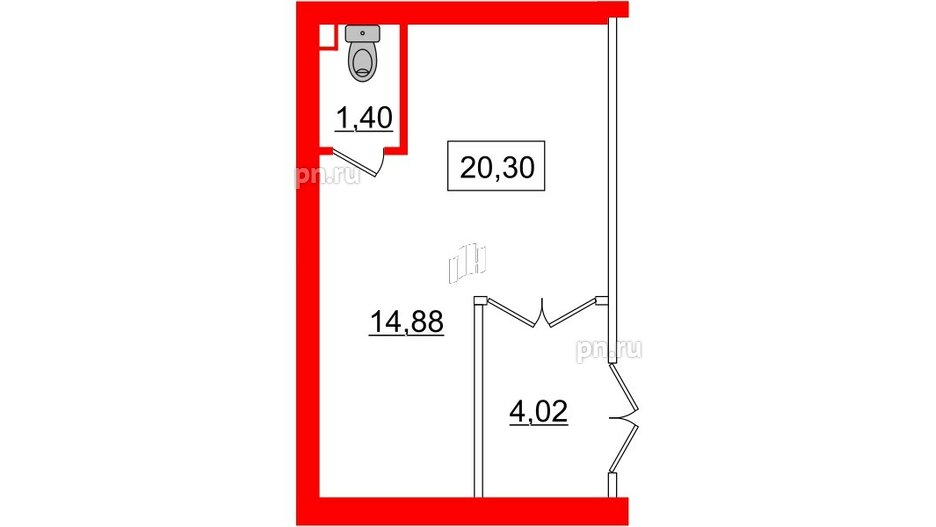 Помещение в ЖК ЦДС Новые Горизонты - 2, 20.3 м², 1 этаж