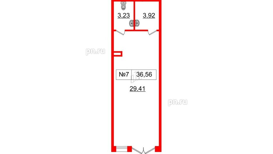 Аренда помещения в ЖК Прайм Приморский, 36.56 м², 1 этаж