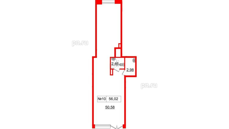 Аренда помещения в ЖК Прайм Приморский, 56.02 м², 1 этаж