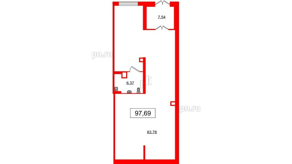 Помещение в ЖК Наука, 97.69 м², 1 этаж