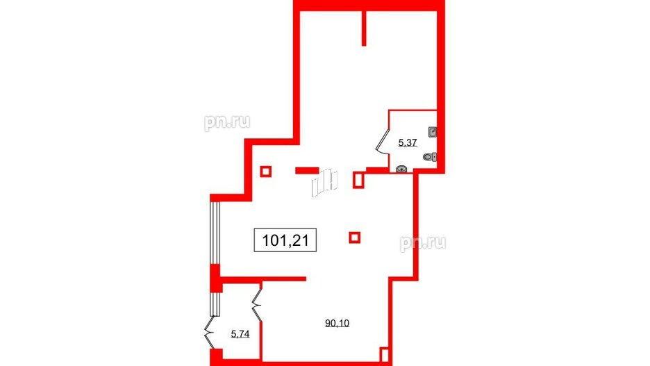 Помещение в ЖК Наука, 101.21 м², 1 этаж