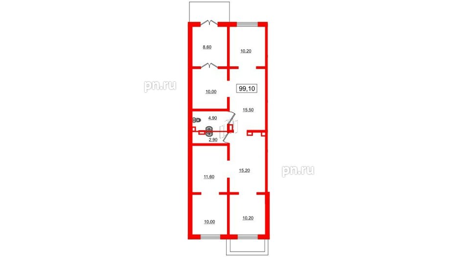 Помещение в ЖК Цветной город, 99.1 м², 1 этаж