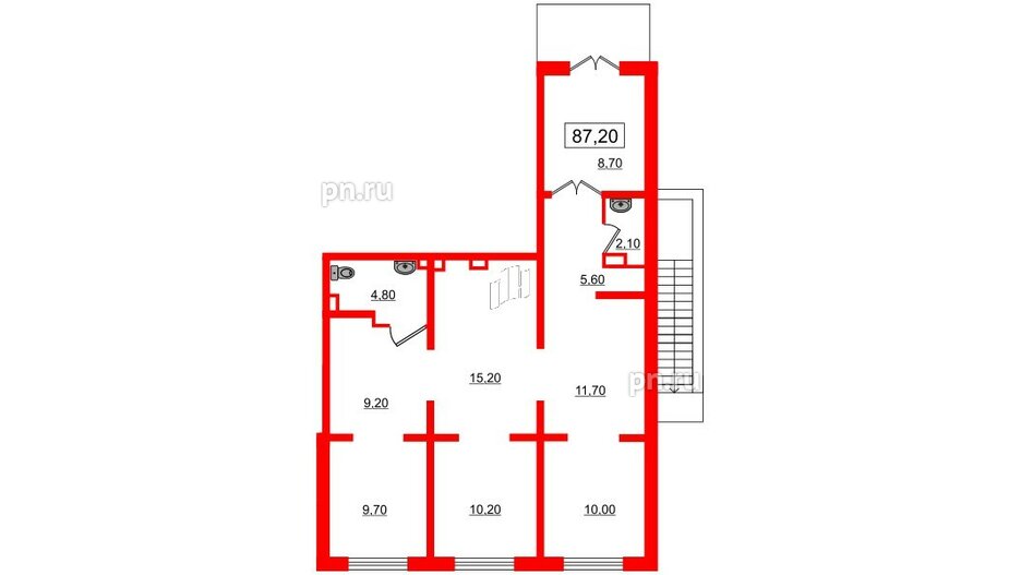 Помещение в ЖК Цветной город, 87.2 м², 1 этаж