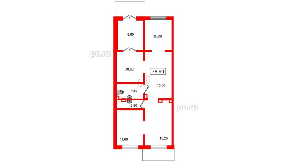 Помещение в ЖК Цветной город, 78.9 м², 1 этаж