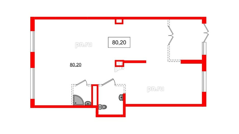 Помещение в ЖК А101Лаголово, 80.2 м², 1 этаж