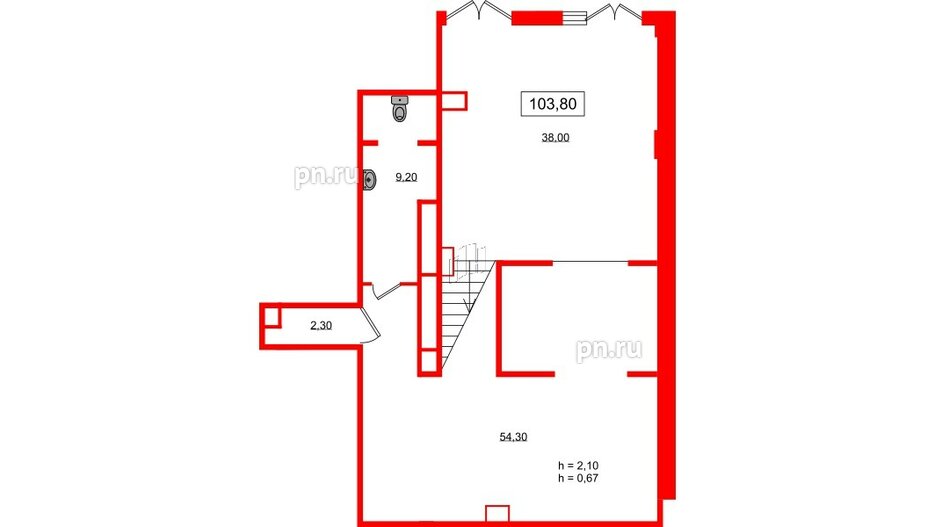 Помещение в ЖК Стрижи в Невском, 103.8 м², 1 этаж