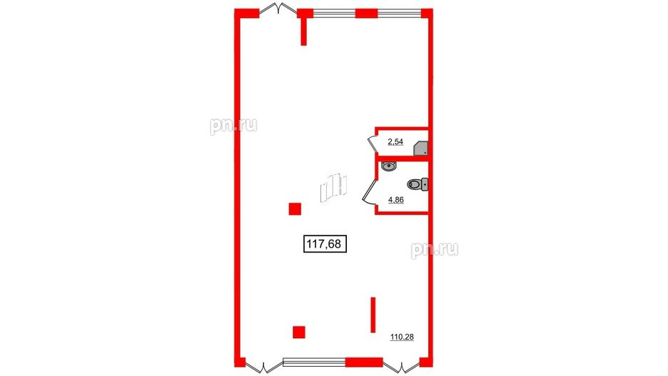 Помещение в ЖК iD Murino II, 117.68 м², 1 этаж