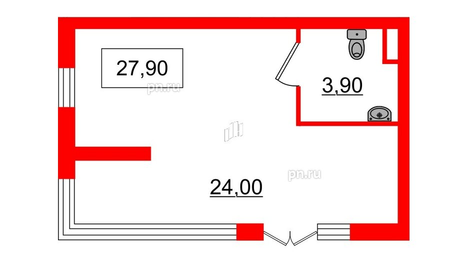 Помещение в ЖК А101 Всеволожск, 27.9 м², 1 этаж