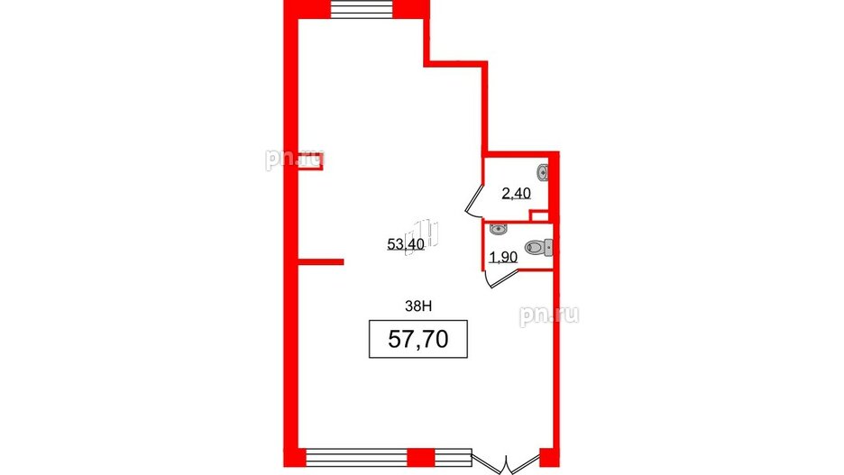 Помещение в ЖК Солнечный город. Резиденции, 57.7 м², 1 этаж