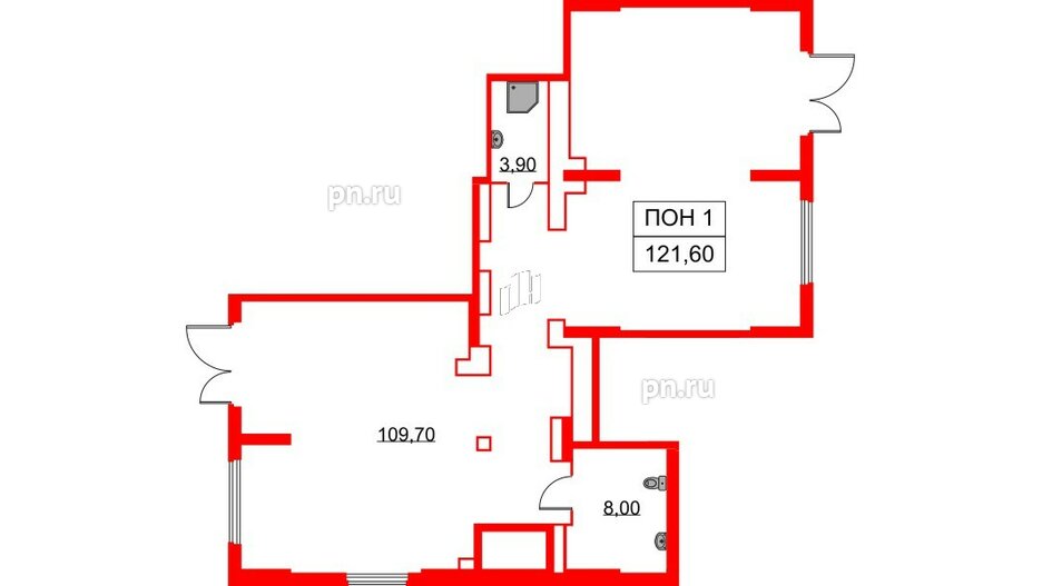 Помещение в ЖК Аэронавт, 121.6 м², 1 этаж