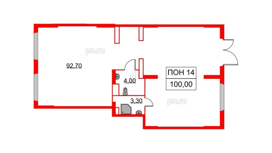 Помещение в ЖК Аэронавт, 100 м², 1 этаж