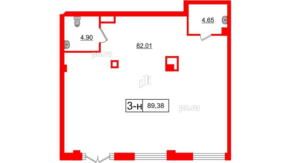 Помещение в ЖК Neva Residence, 89.38 м², 1 этаж