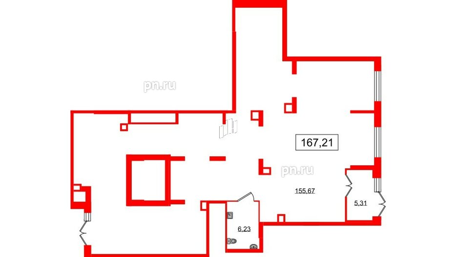 Помещение в ЖК Наука, 167.21 м², 1 этаж