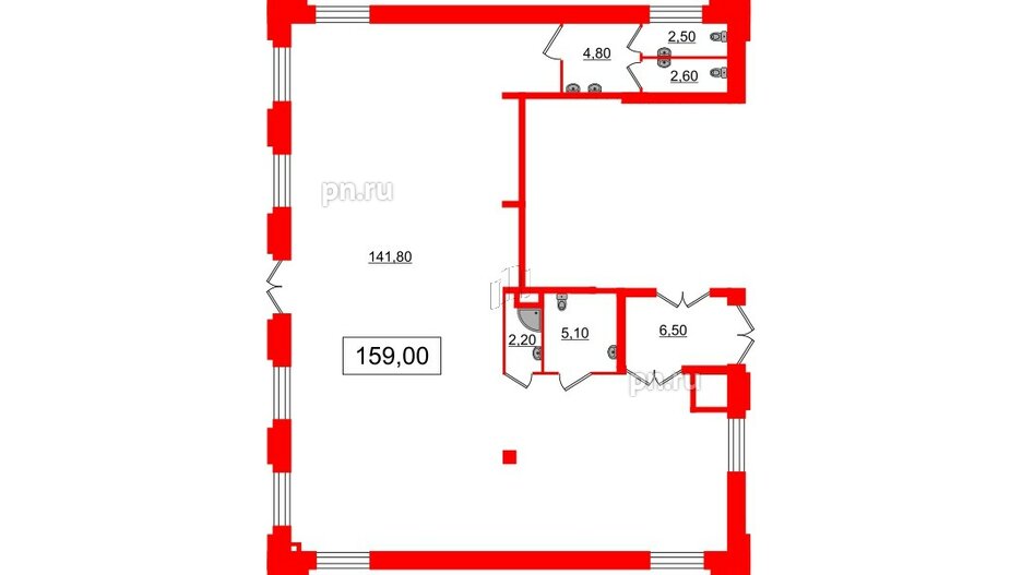 Помещение в ЖК Петровская доминанта, 159 м²