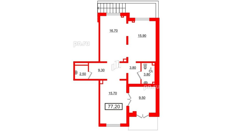 Помещение в ЖК Цветной город, 75.8 м², 1 этаж