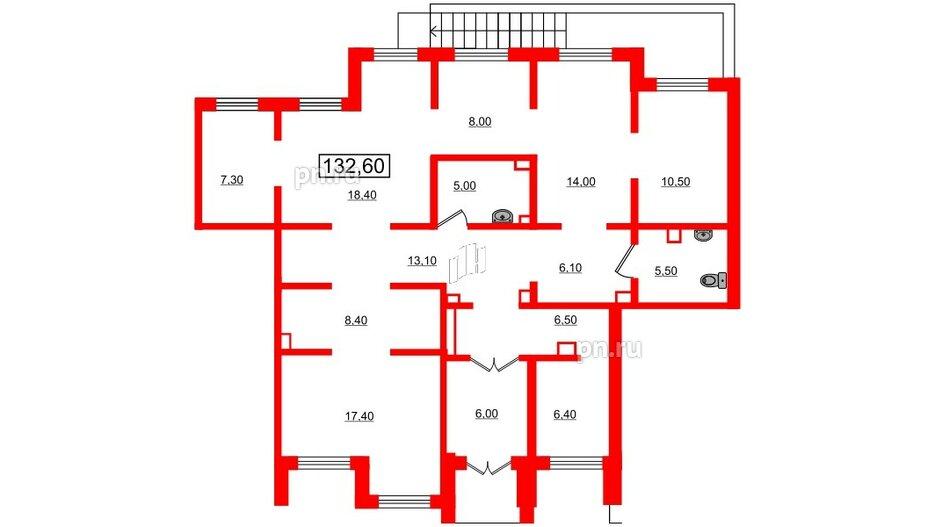 Помещение в ЖК Цветной город, 132.6 м², 1 этаж