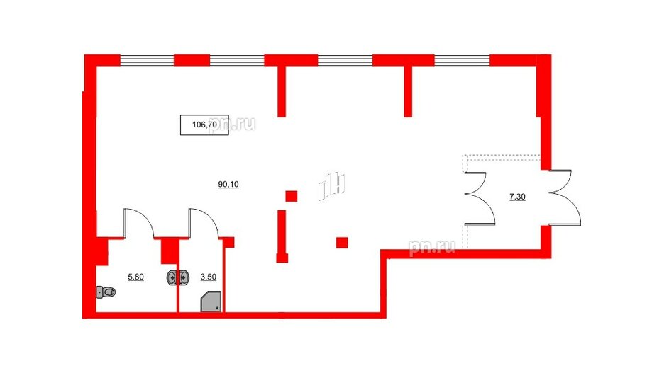 Помещение в ЖК Таллинский парк, 107.3 м², 1 этаж