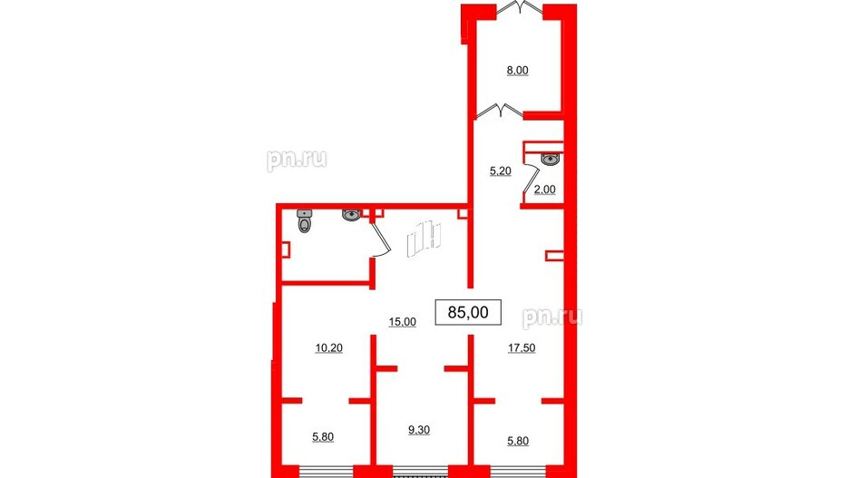 Помещение в ЖК Цветной город, 85 м², 1 этаж