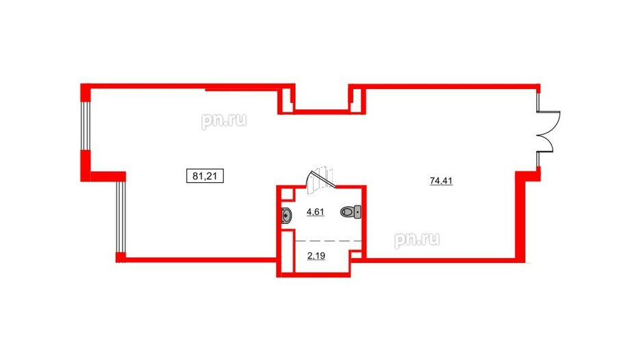 Помещение в ЖК ЦДС Новосаратовка «Город первых», 81.21 м², 1 этаж