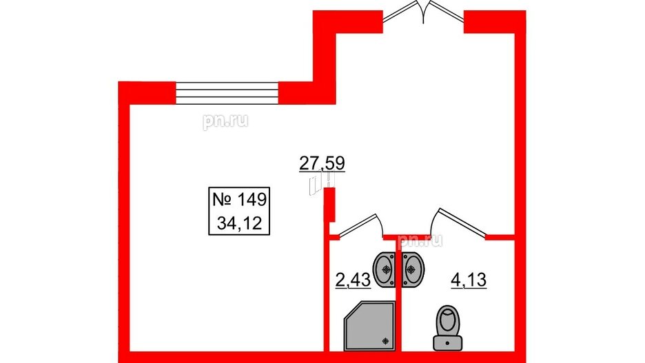 Помещение в ЖК Верево Сити, 34.12 м², 1 этаж