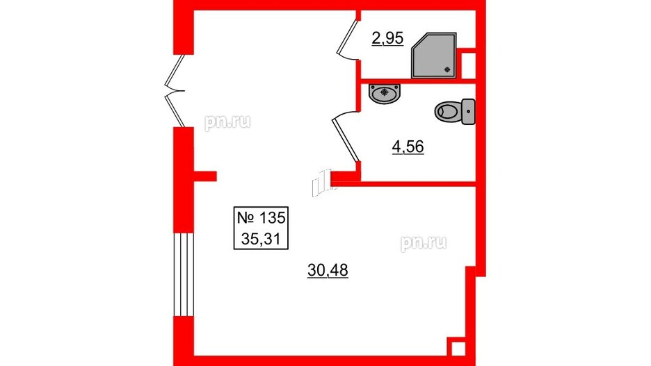 Помещение в ЖК Верево Сити, 35.31 м², 1 этаж