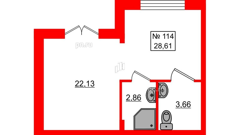 Помещение в ЖК Верево Сити, 28.61 м², 1 этаж