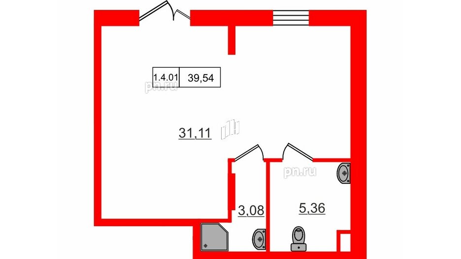 Помещение в ЖК Аннино сити, 39.54 м², 1 этаж
