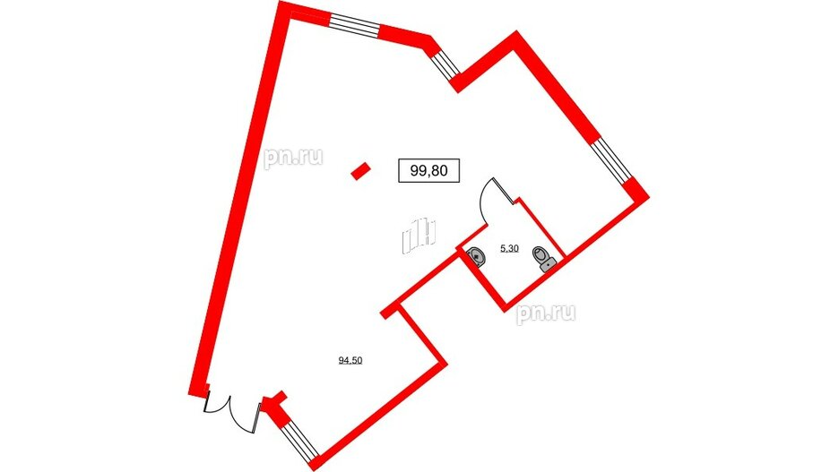 Помещение в ЖК ID Park Pobedy, 99.8 м², 1 этаж