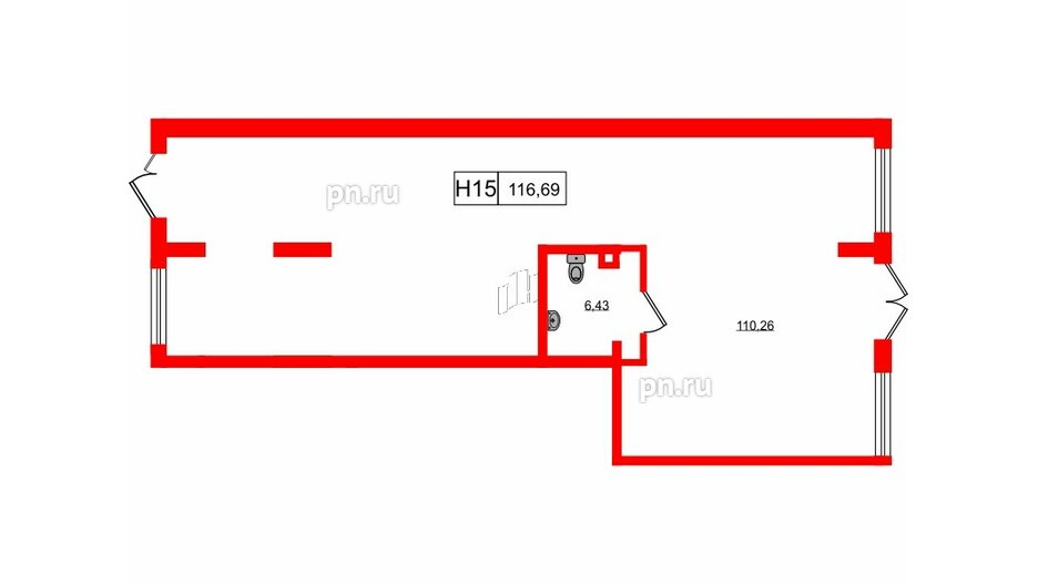 Помещение в ЖК iD Murino III, 116.69 м², 1 этаж