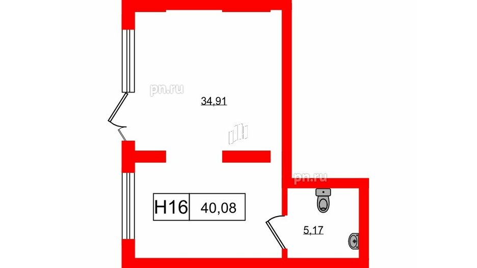 Помещение в ЖК iD Murino III, 40.08 м², 1 этаж